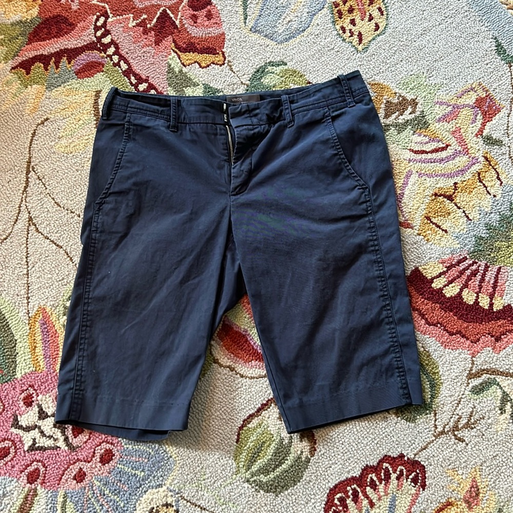 Navy blue Bermuda length walking shorts from Vince, 10